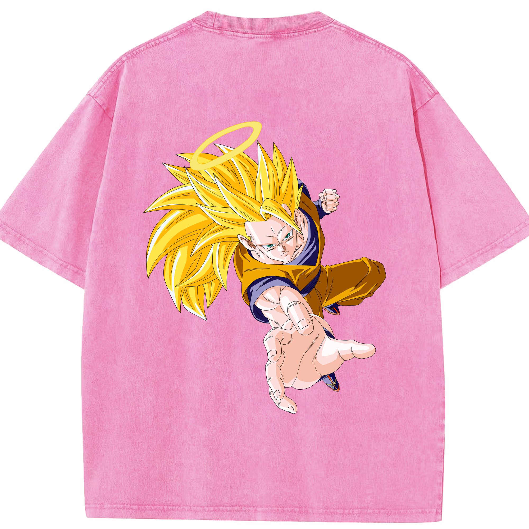 （画像用） ドラゴンボール 孫悟空（そん ごくう）Son Goku カカロット DRAGON BALL Kakarotto 綿100% ヴィンテージ風 半袖Tシャツ（背面プリント）